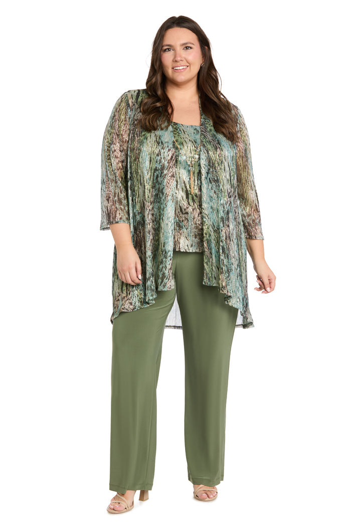 Animal Print Duster Pant Set - Plus