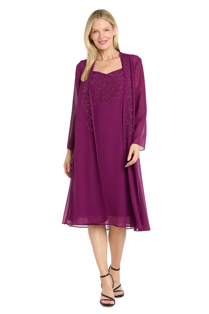 Beaded Chiffon Jacket Dress