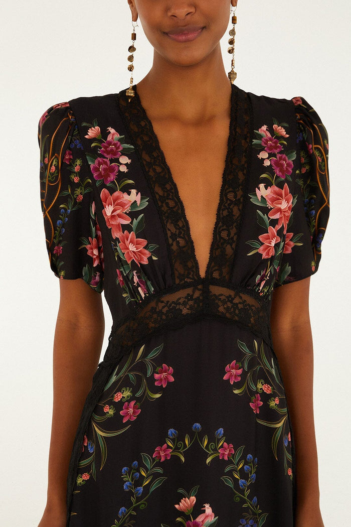 Black Belle Garden  Maxi Dress