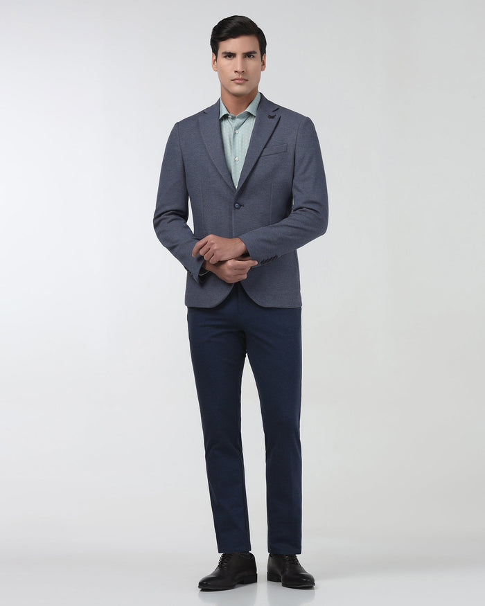 Blue Textured Blazer - Gio