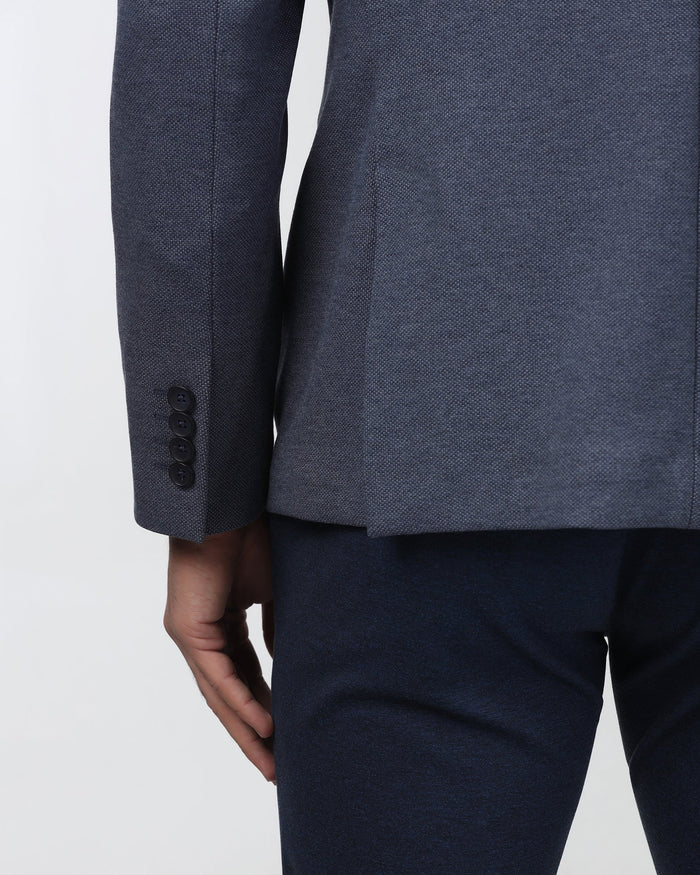 Blue Textured Blazer - Gio