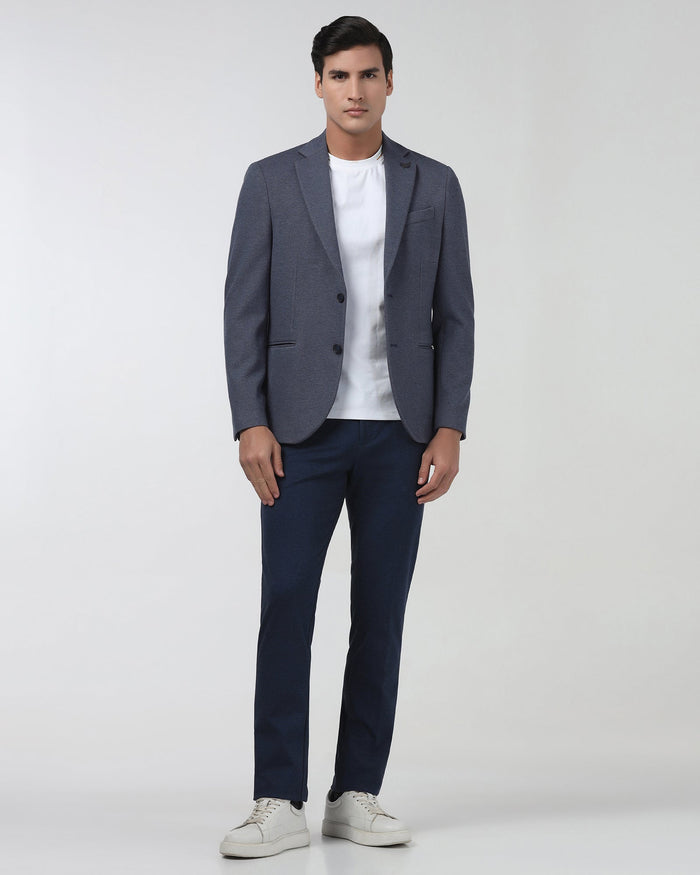 Blue Textured Blazer - Gio
