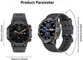 Bluetooth Smart Watch for Men (Black) - Fitness Tracker, Heart Rate, Sleep Monitor, Bluetooth Calling - Allen-Fitness