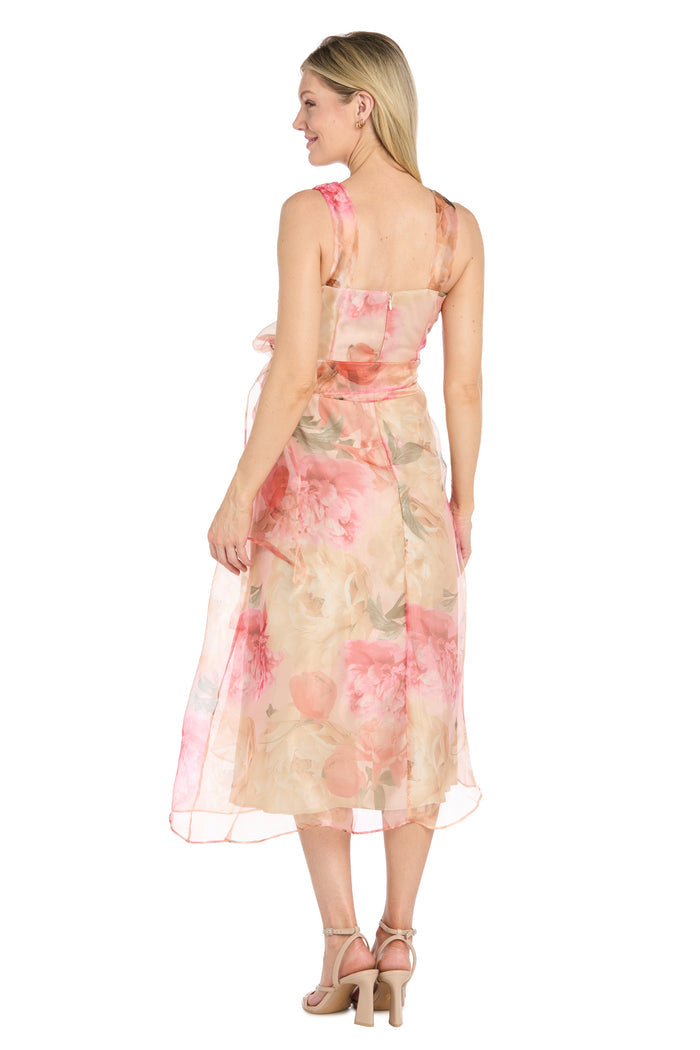 Blush Floral Organza Midi Dress