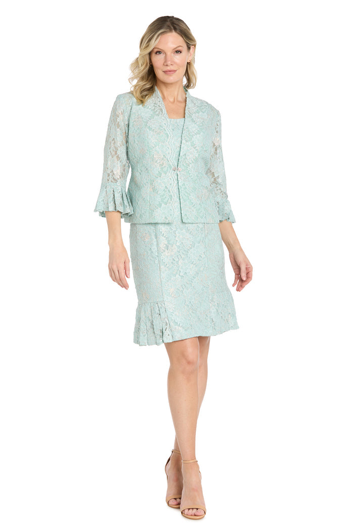 Blush Lace Peplum Jacket Dress