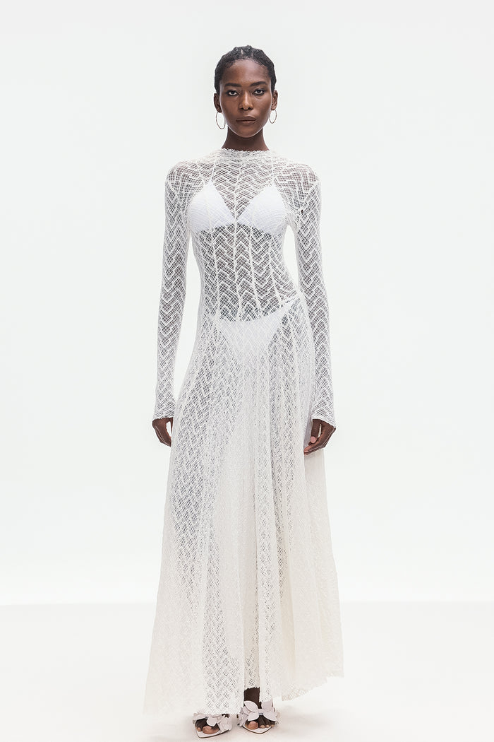 Boele Lace Stripe Maxi Dress