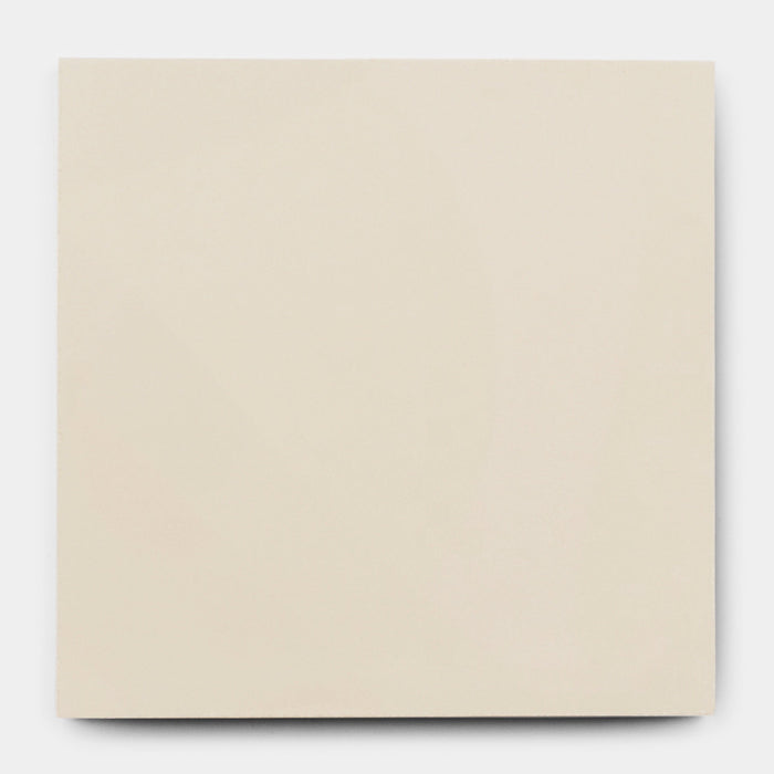 The Bone 8x8 tile by vendor-unknown is a plain, square cement tile in a smooth beige finish, shown against a light gray background.