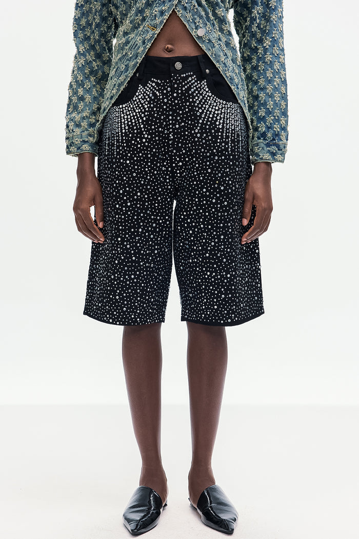 Bonifacy Rhinestone Midi Jeans