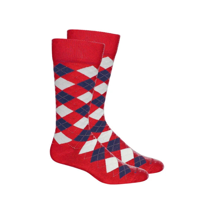 Brown Dog Socks | Argyle - Ski Patrol Red/Royal