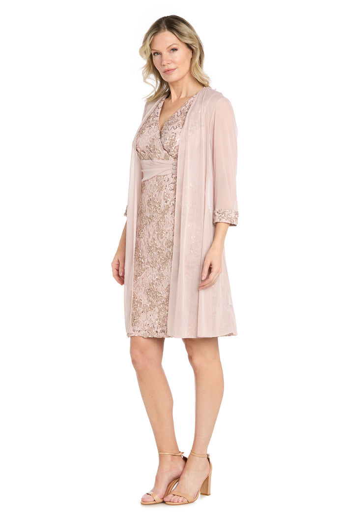 Camille Blush Lace Jacket Dress - Petite