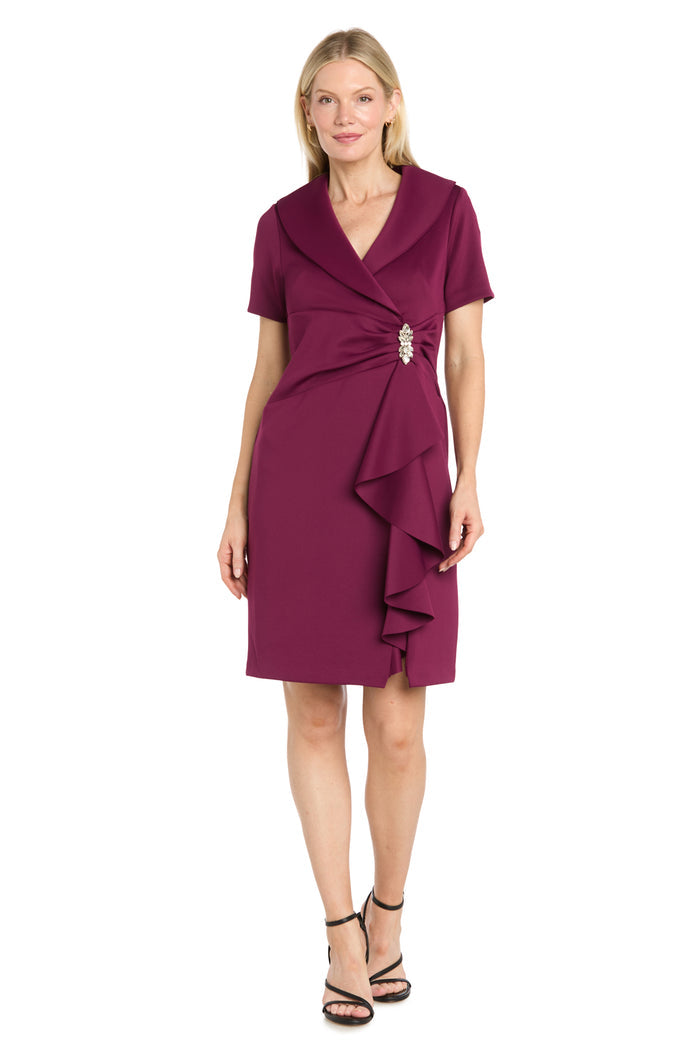 Cascade Ruffle Scuba Dress