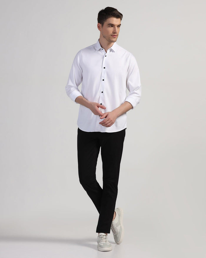 Casual White Solid Shirt - Sula - Blackberrys