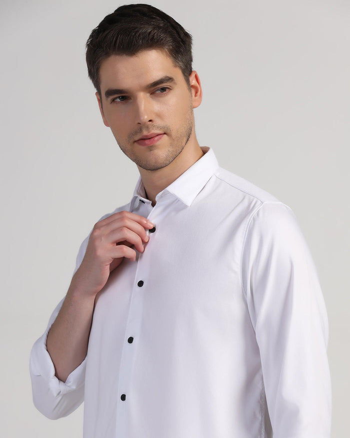 Casual White Solid Shirt - Sula - Blackberrys