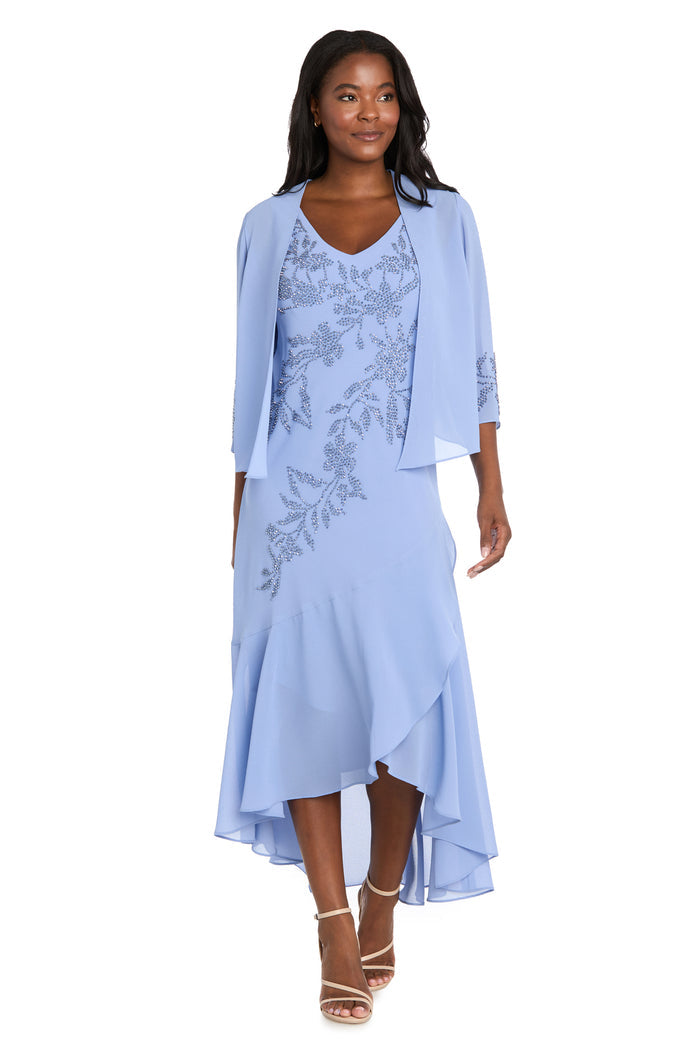 Celeste Beaded Jacket Dress with Tiered Skirt