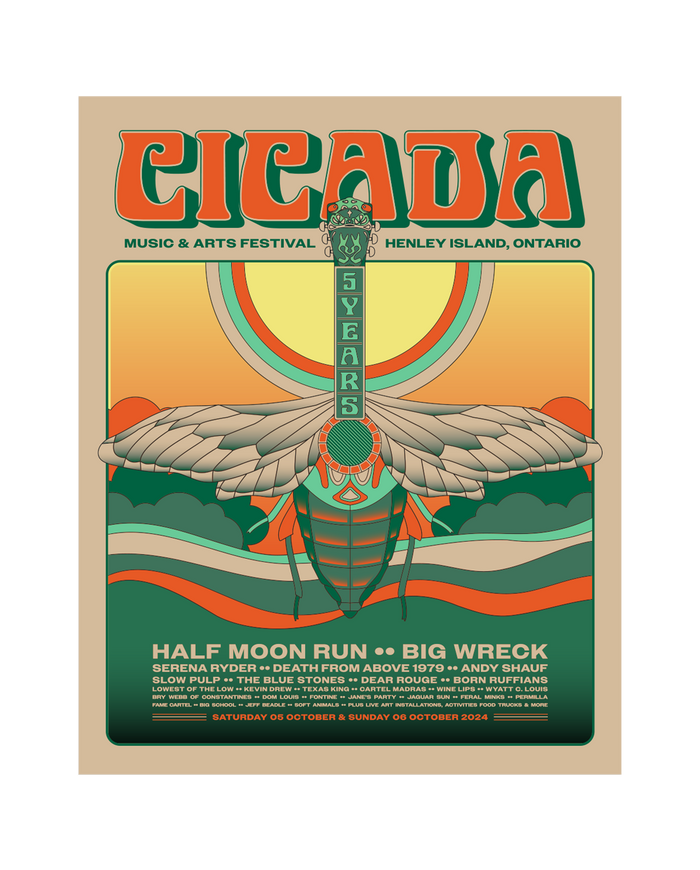 Cicada Screenprinted Event Poster
