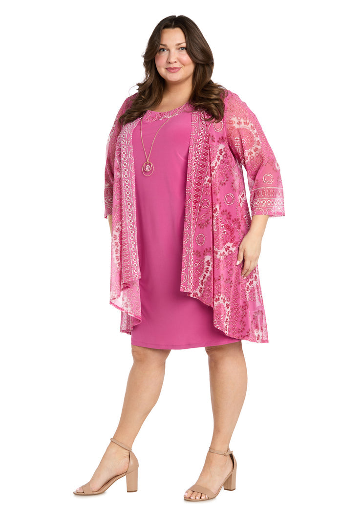 Circle Pattern Two Piece Jacket Dress - Plus
