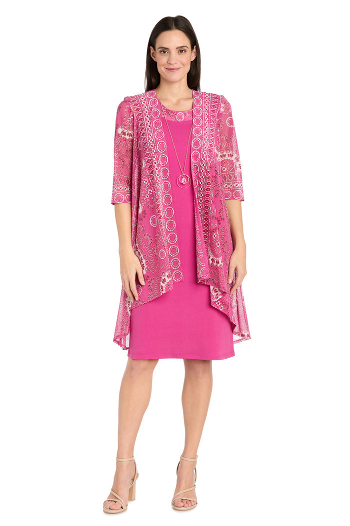 Circle Pattern Two Piece Jacket Dress