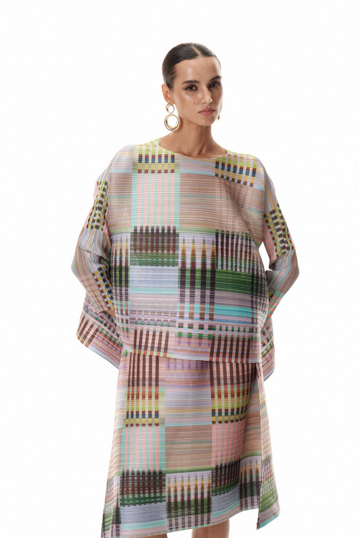 Cleophas Grid Skirt Set