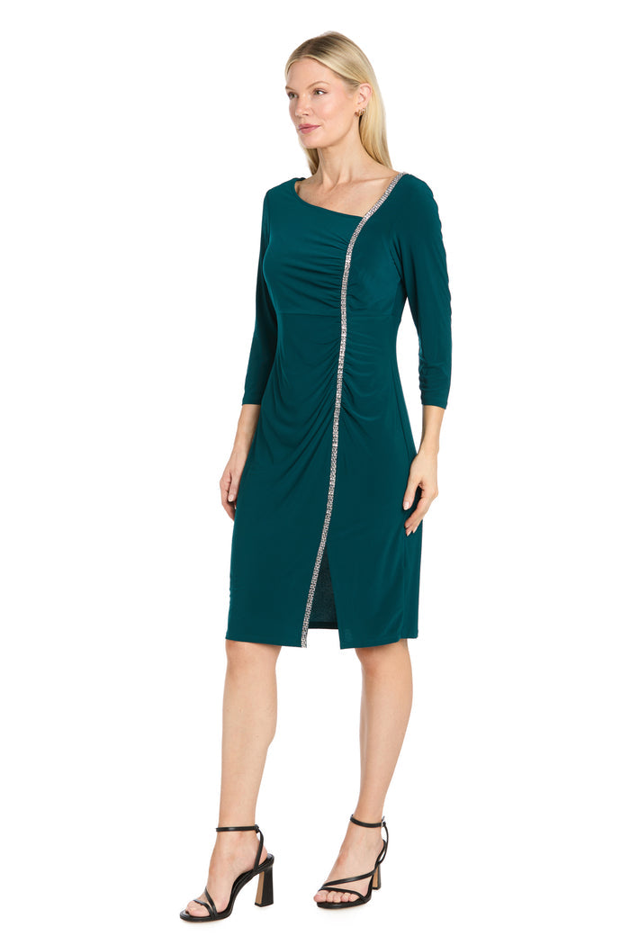 Cocktail Dress With Rhinestone Trim Detailing