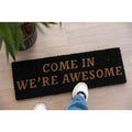 PT Home Come In We're Awesome Doormat - Black/Natural (26x75cm) | Koop.co.nz