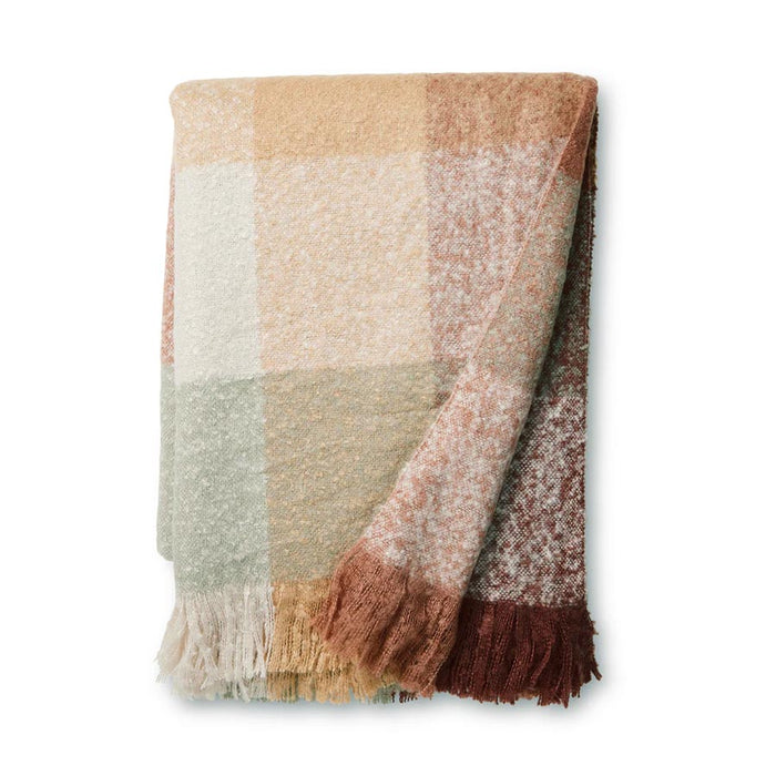 Madras Link Dana Brushed Check Throw - Rust | Koop.co.nz