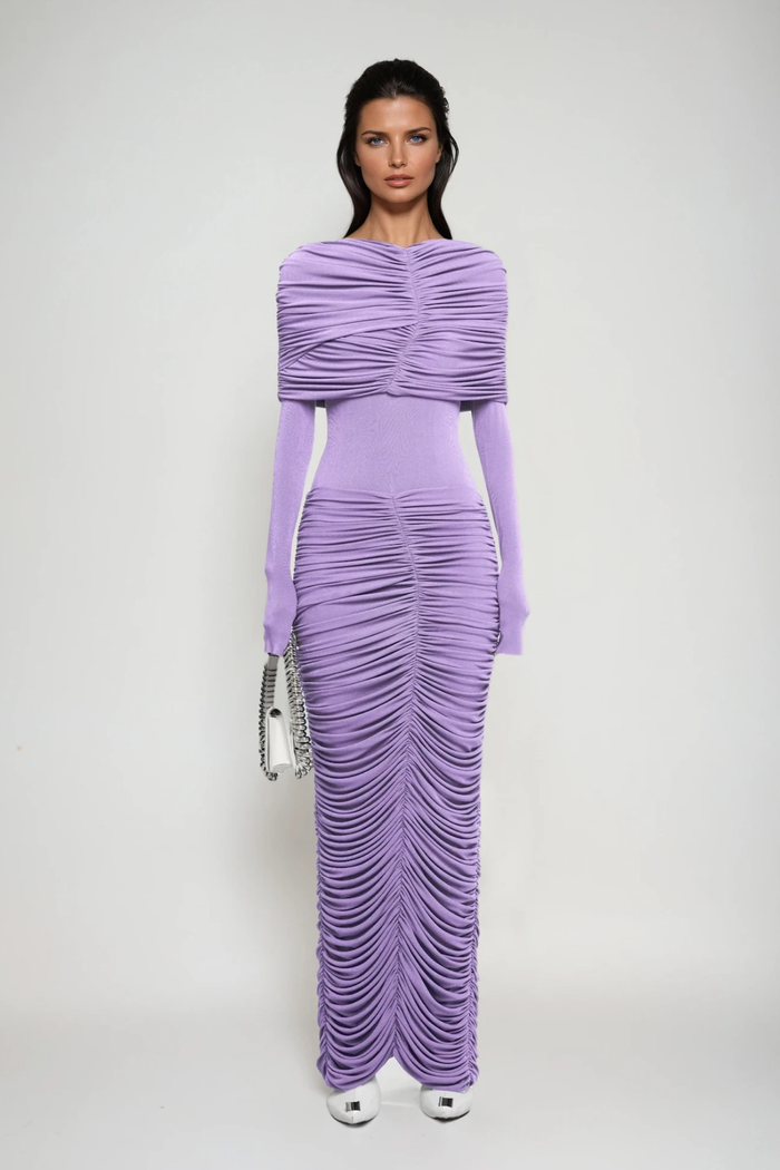 Daniel Ruch Drawstring Maxi Dress