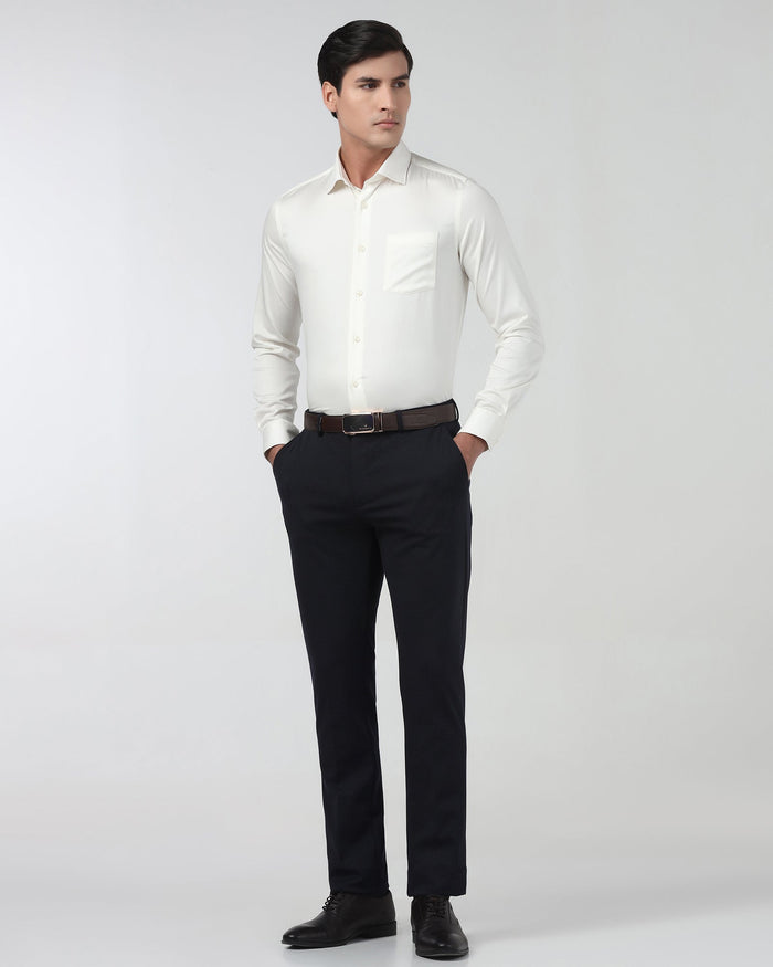 Dark Navy Textured Trouser - Jay