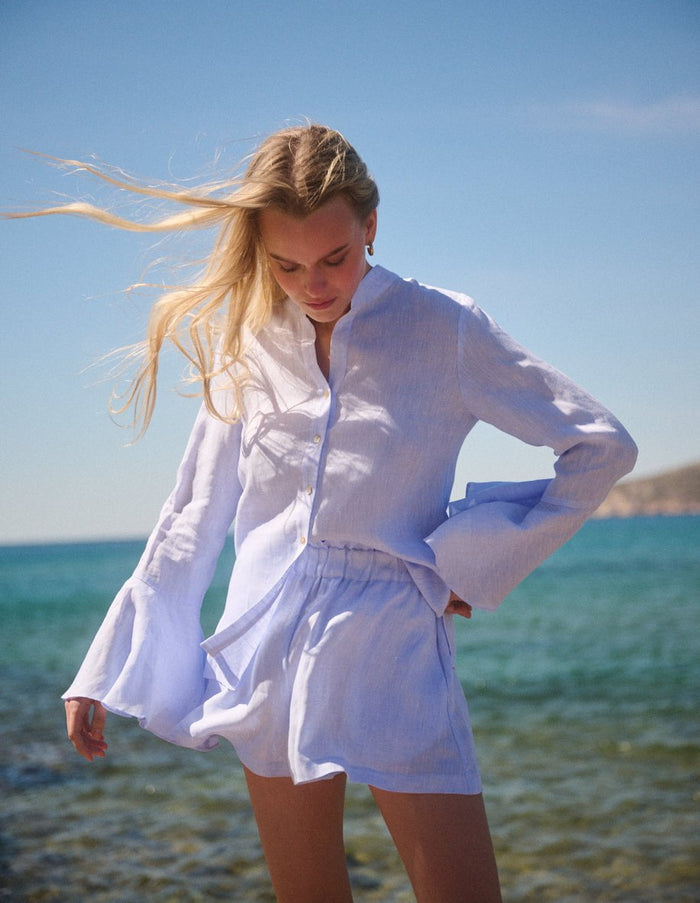 Dione Linen Shorts Sky