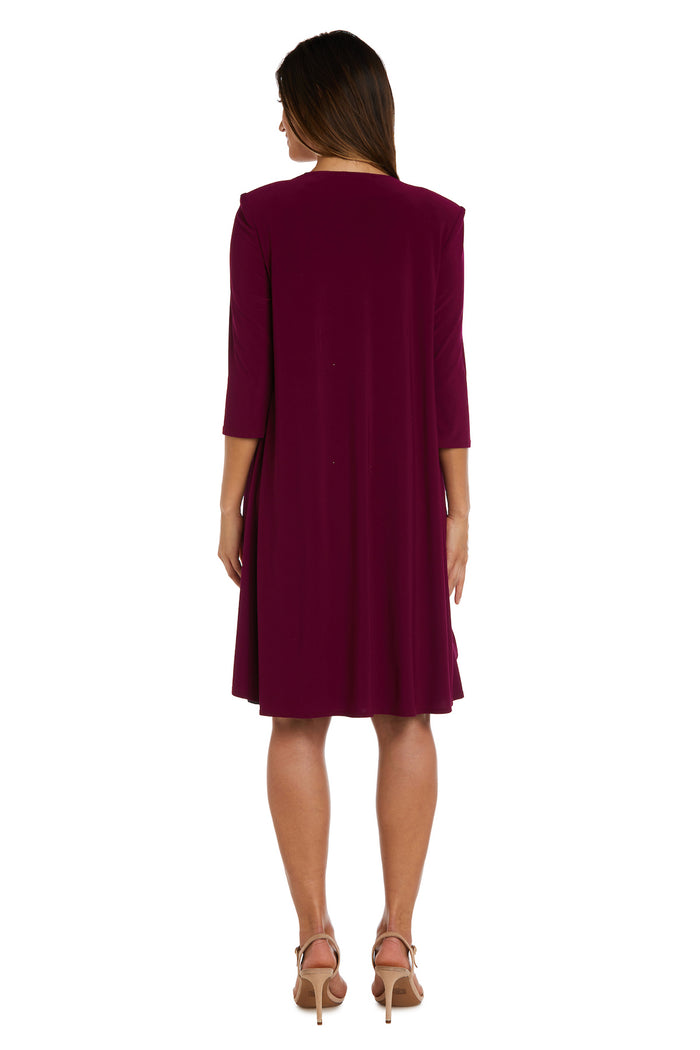 Double Border Puff Print Ity Jacket Dress