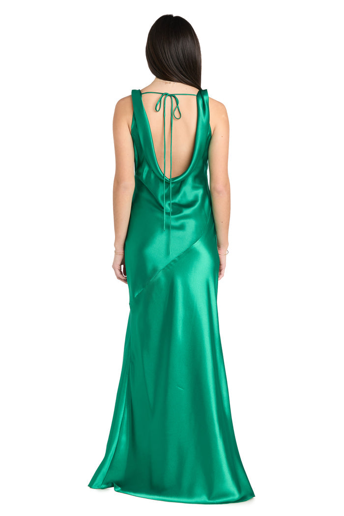 Ellie Emerald Satin Dress