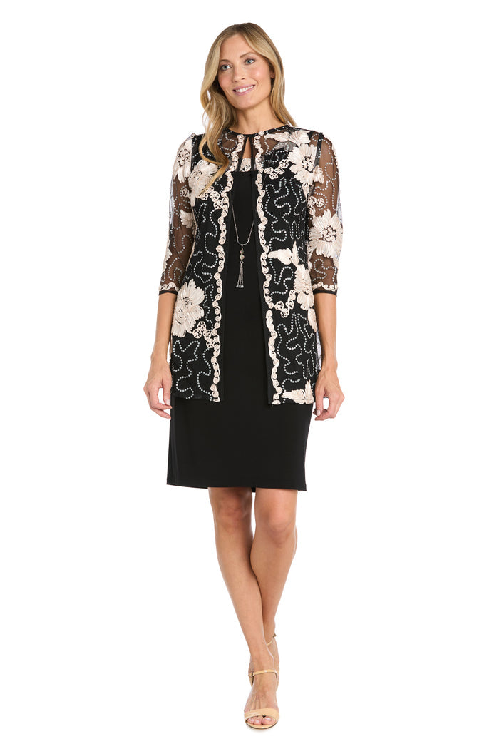 Embellished Jacket Dress - Attaches at The Neckline