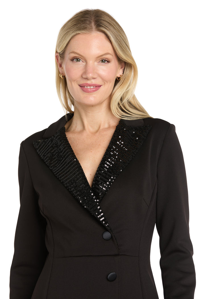 Embellished Tuxedo Sheath Dress