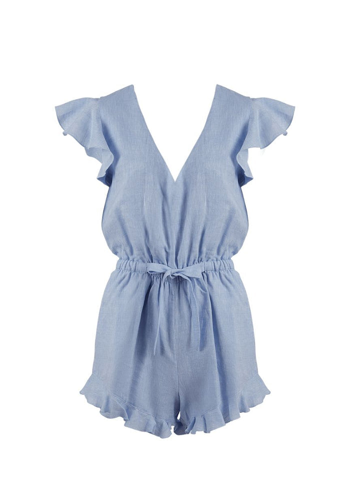 Playsuit Apoella Erifylli Linen Ruffle Playsuit Sky Apoella