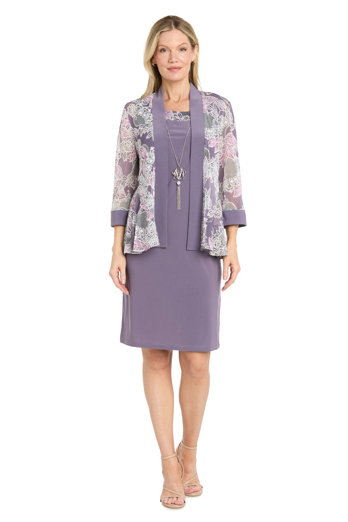 Floral Overlay Jacket Dress