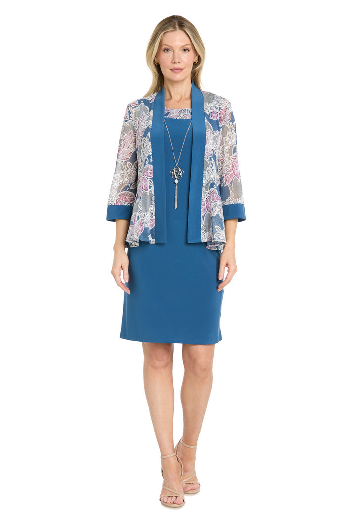 Floral Overlay Jacket Dress