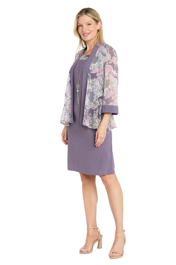 Floral Overlay Jacket Dress