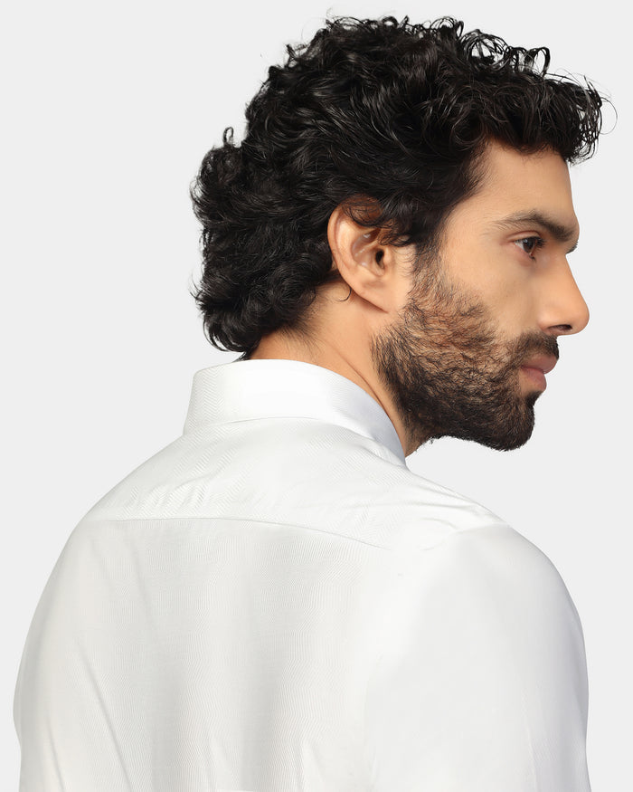 Formal Super White Textured Shirt - Plot