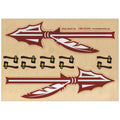 Healy Spear Football Helmet Decals with Tomahawks
