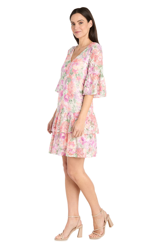 Ivory Blossom Lace Ruffle Dress