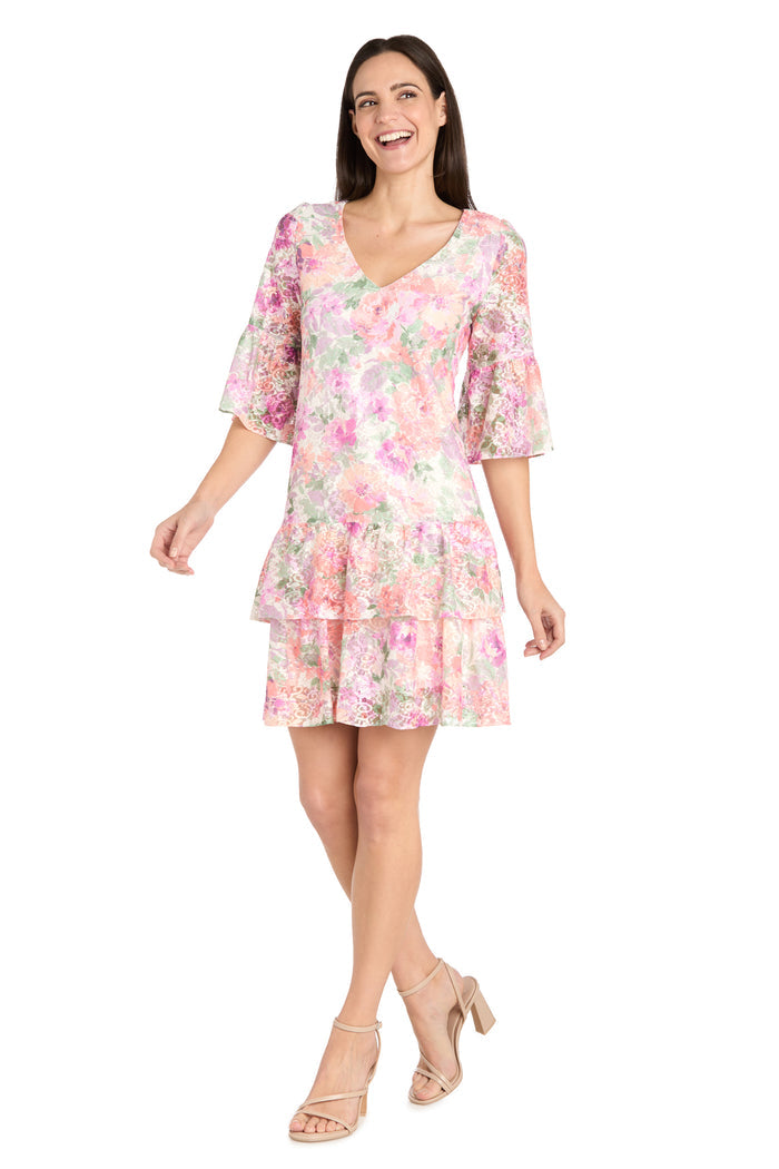 Ivory Blossom Lace Ruffle Dress