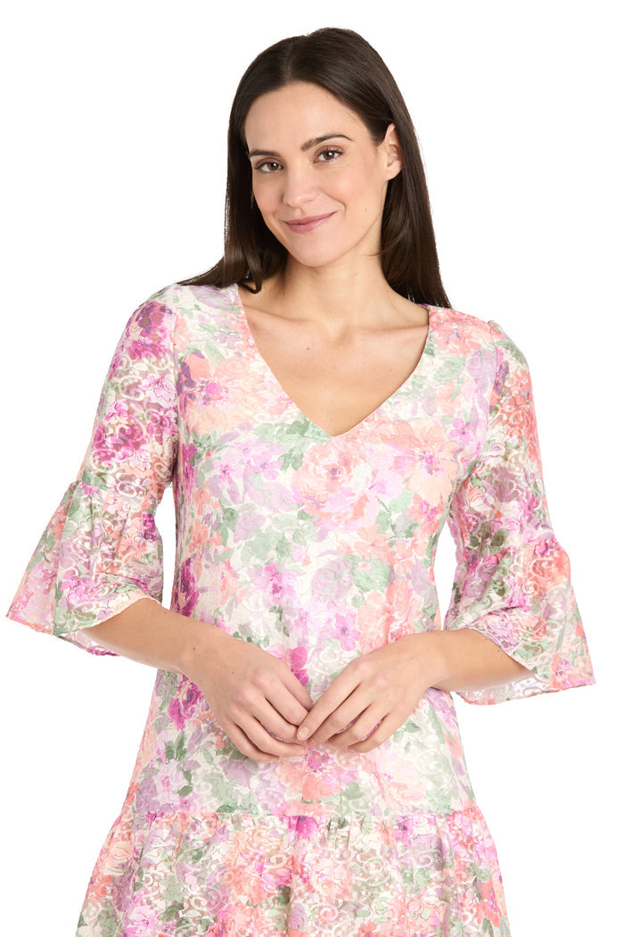 Ivory Blossom Lace Ruffle Dress