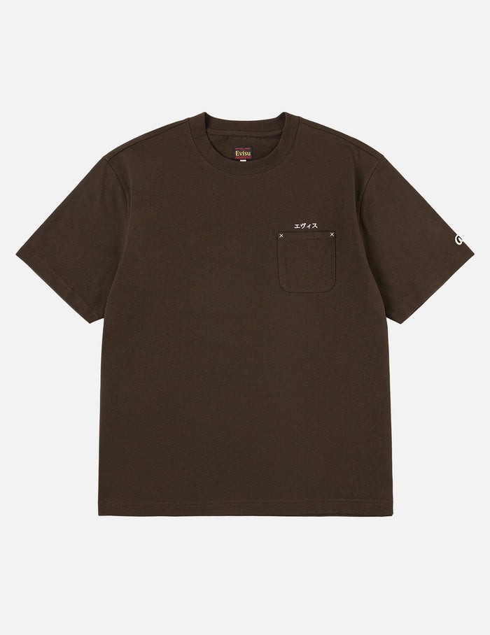 Japanese Logo Embroidery Pocket T-shirt
