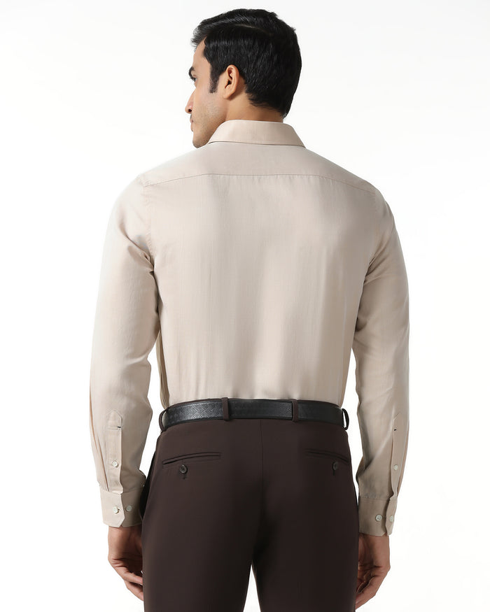 Linen Formal Ochre Solid Shirt - Save