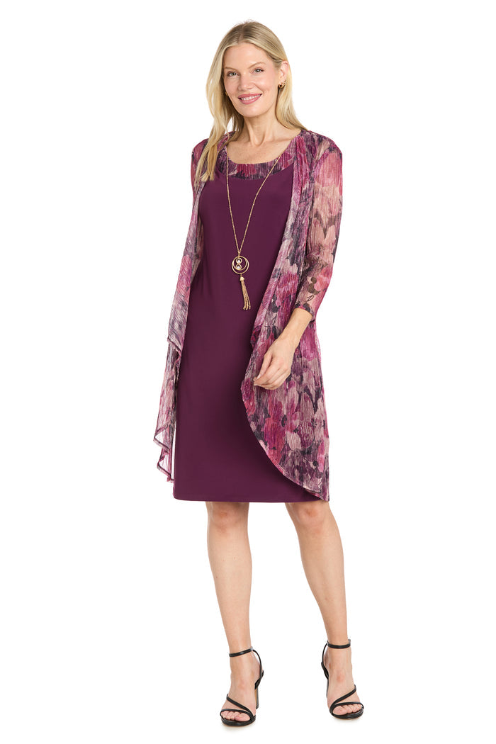 Lurex Jacket Dress with Necklace