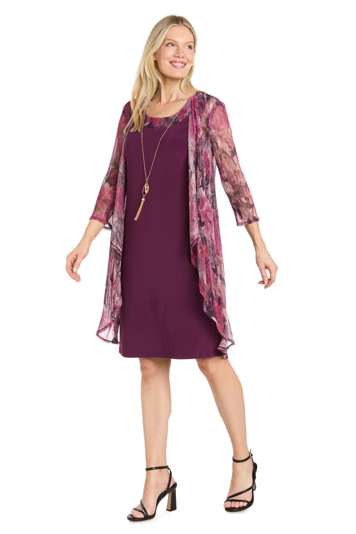 Lurex Jacket Dress with Necklace