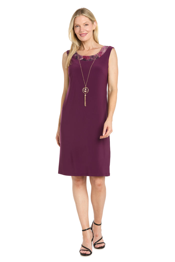 Lurex Jacket Dress with Necklace