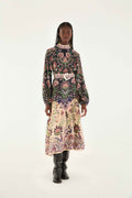 Marvelous Garden Black Midi Dress