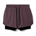 Men 2 in 1 Fitness Gym Shorts With Towel Loop Breathable Shorts - Allen-Fitness