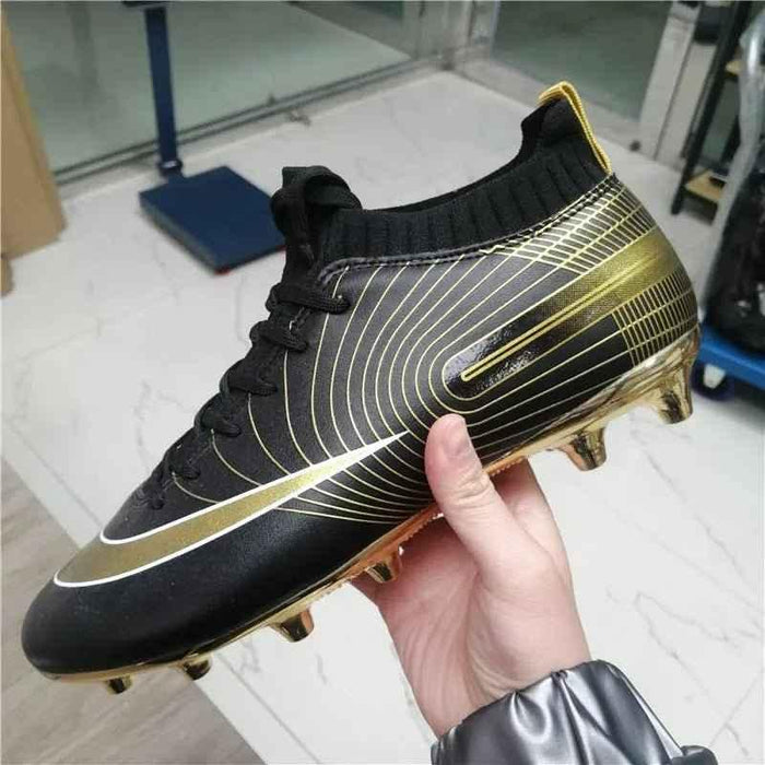 Men and Kids Football Boots Leather Cleats Training Soccer Shoes - Allen-Fitness