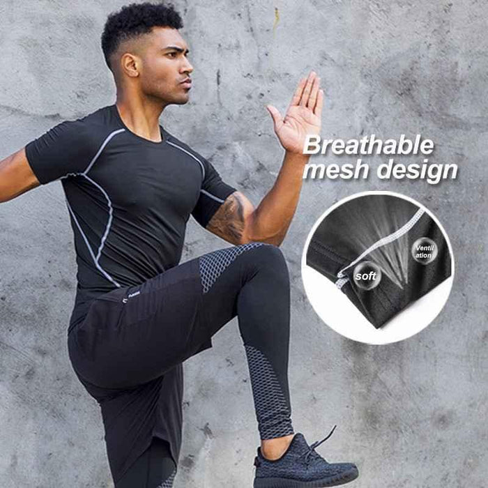 Mens Gym Tank Top - High-Quality Spandex Compression Sport Running Shirt - Allen-Fitness